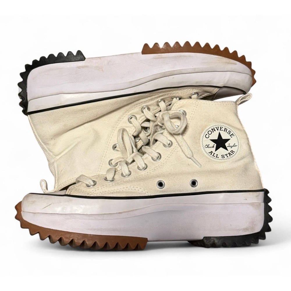 Converse All Star Hike Hi Platform Shoes Egret Black Gum Men 7.5 Women 9